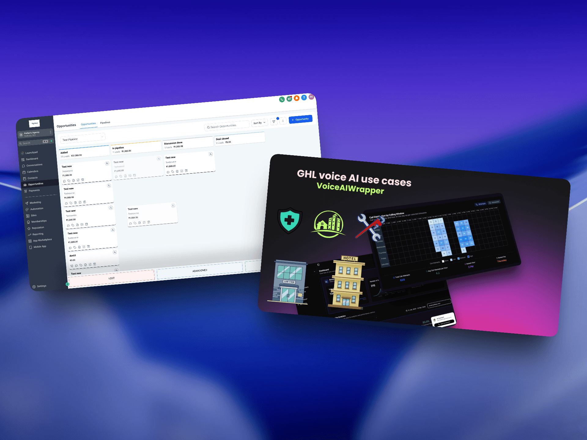 GHL voice AI use cases for healthcare, real estate, appointment scheduling, and customer service with VoiceAIWrapper platform | VoiceAIWrapper