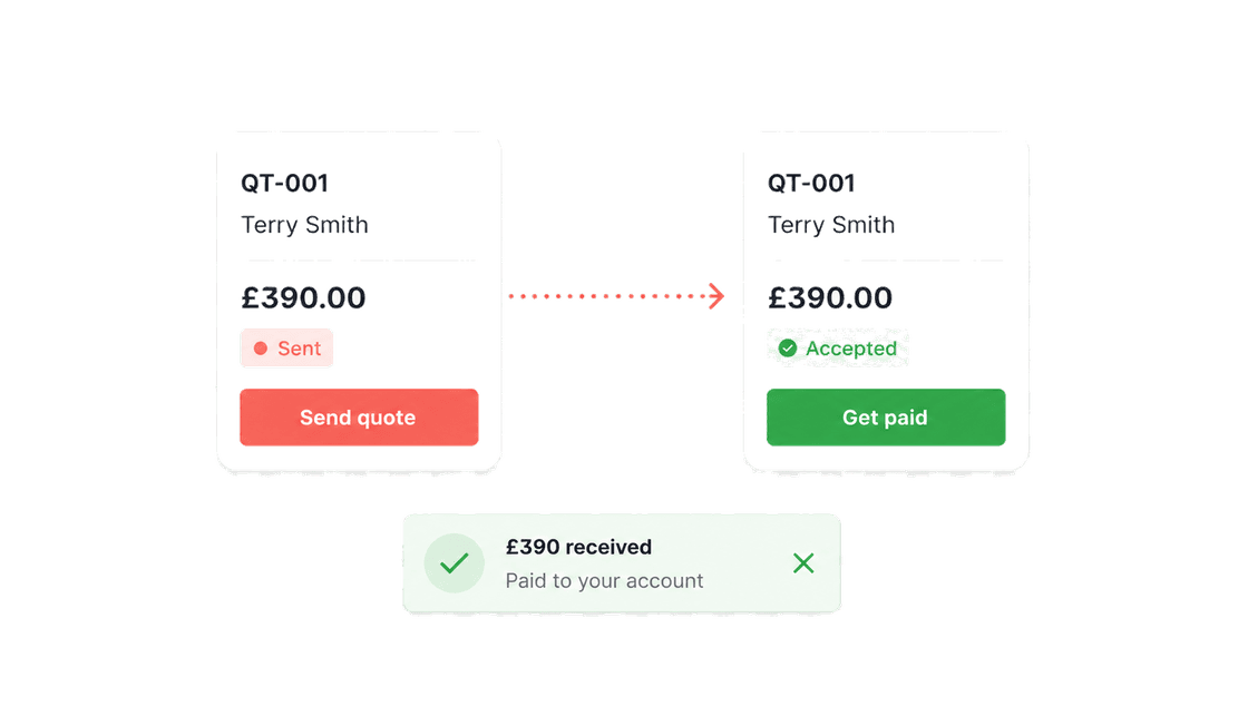 Sending a quote and invoice in TradePilot and getting paid from your phone