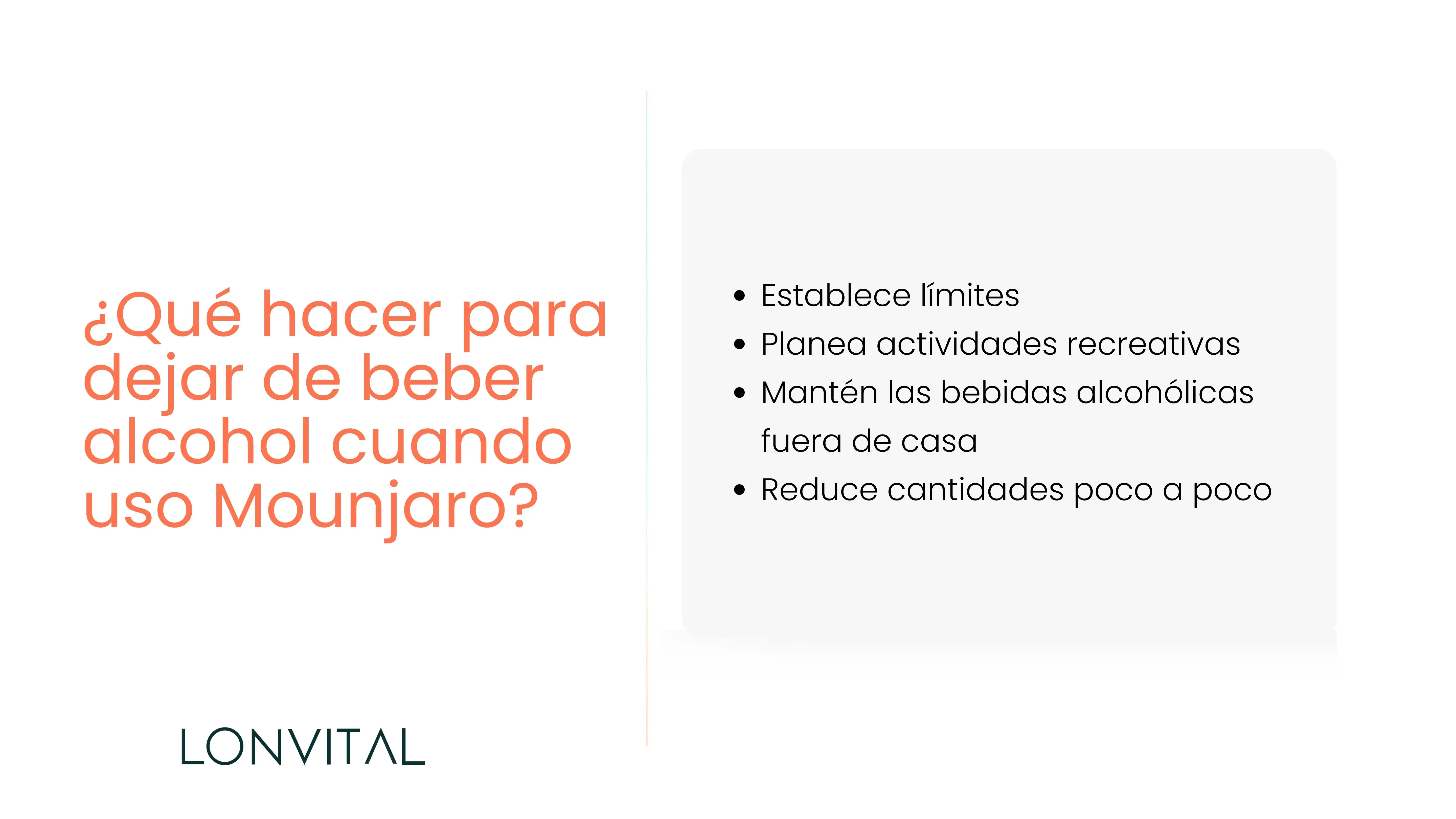 ¿Qué hacer para dejar de beber alcohol cuando uso Mounjaro?