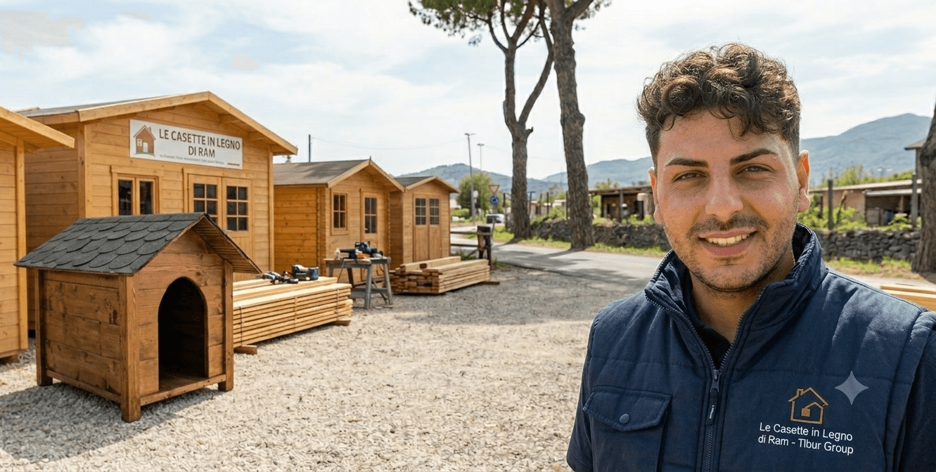 Area di lavoro con casette in legno da giardino a Guidonia