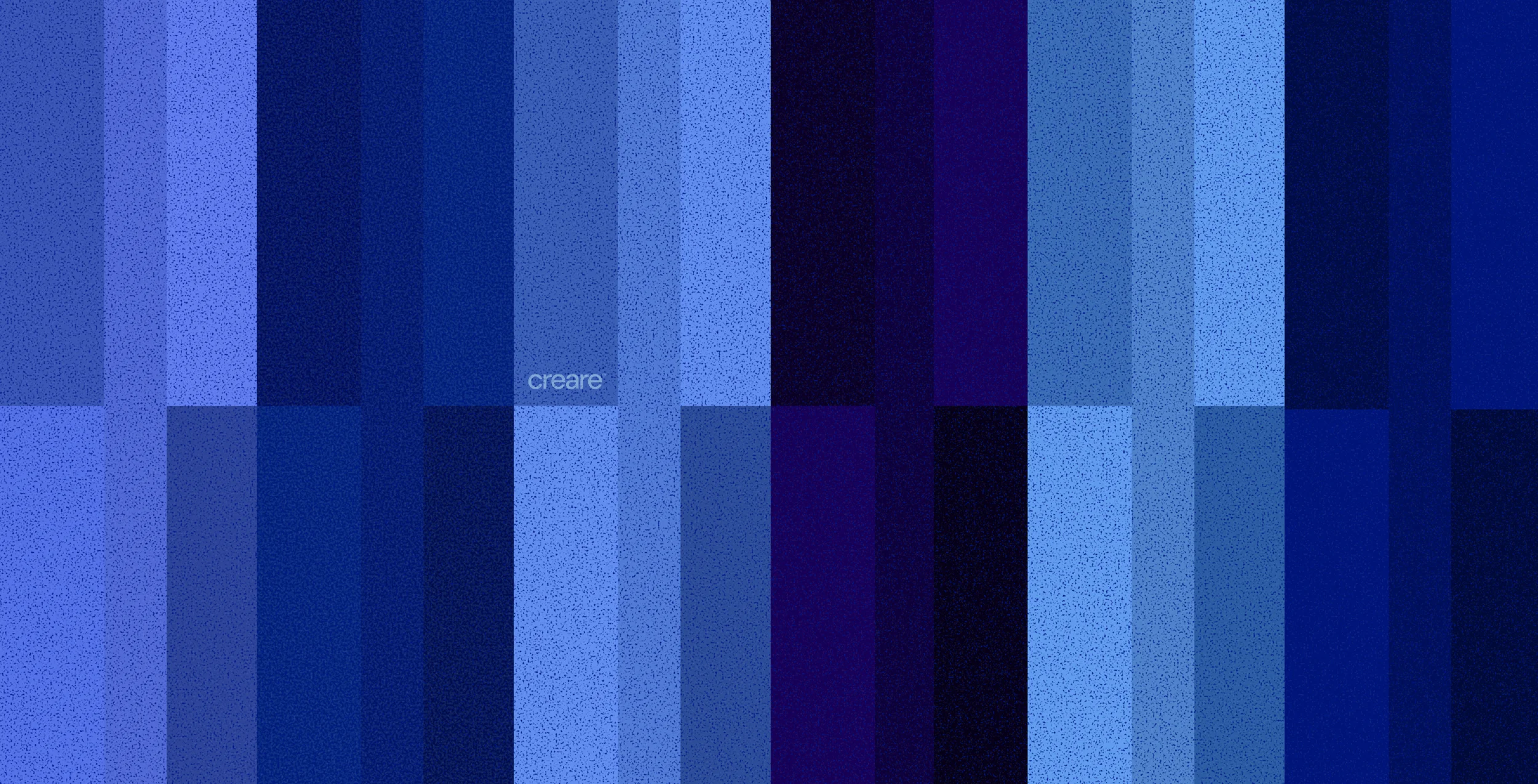 Abstract geometric artwork featuring layered vertical rectangles in shades of blue, navy, and indigo with a textured grain effect.