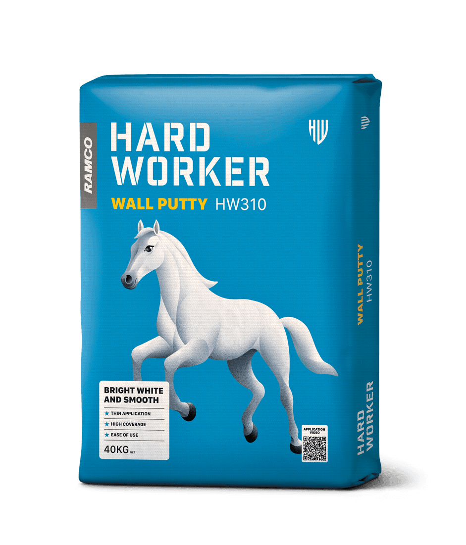 Hard Worker Wall Putty for smoothening and leveling wall surface.