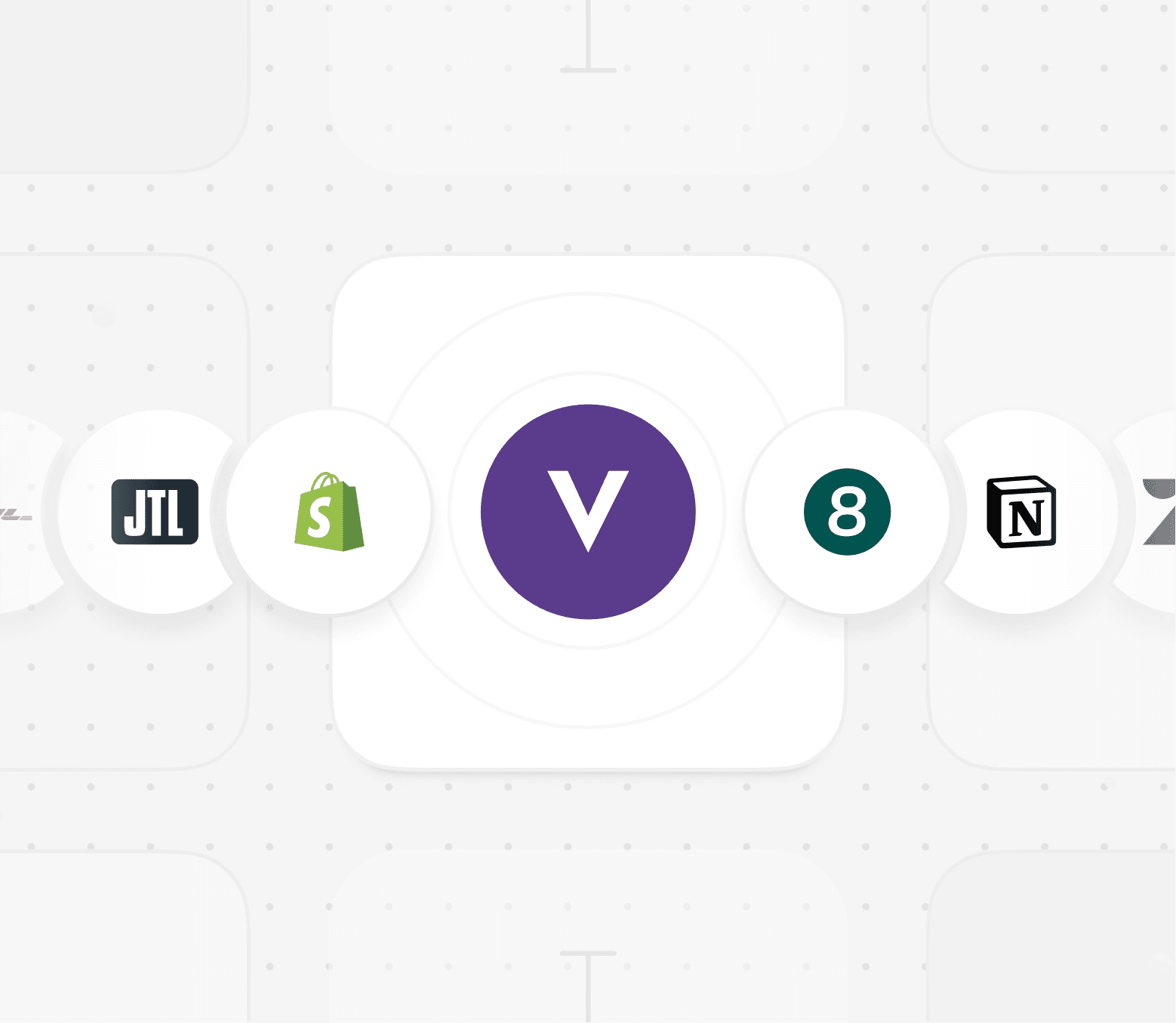 vennie verbindet sich mit n8n, Shopify,Zendesk, DHL,notion und JTL für automatische Support-Aktionen.