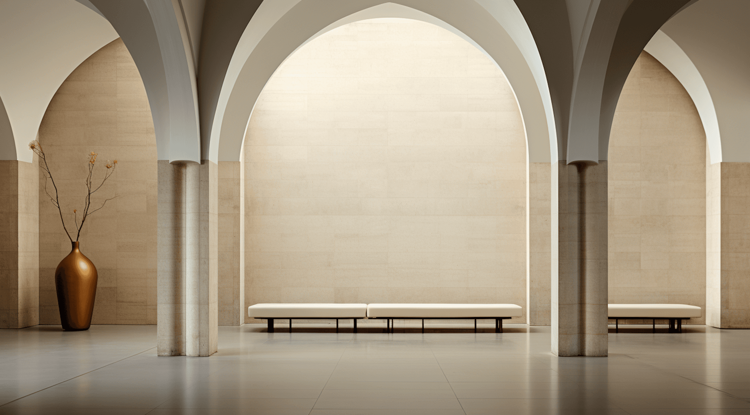 Abstract geometric shapes in neutral tones