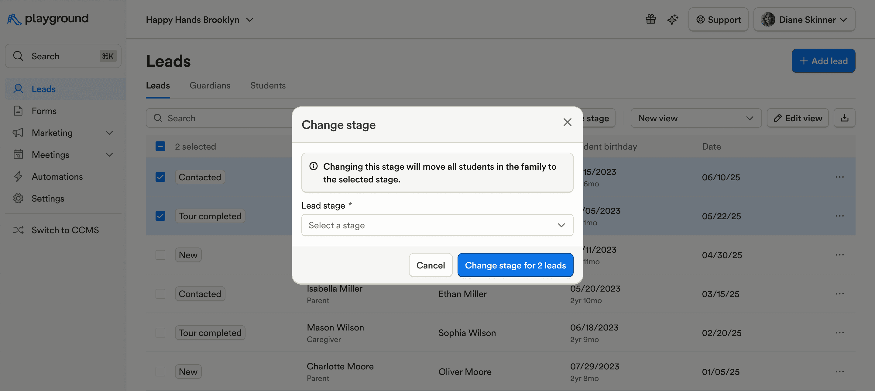 Bulk lead management