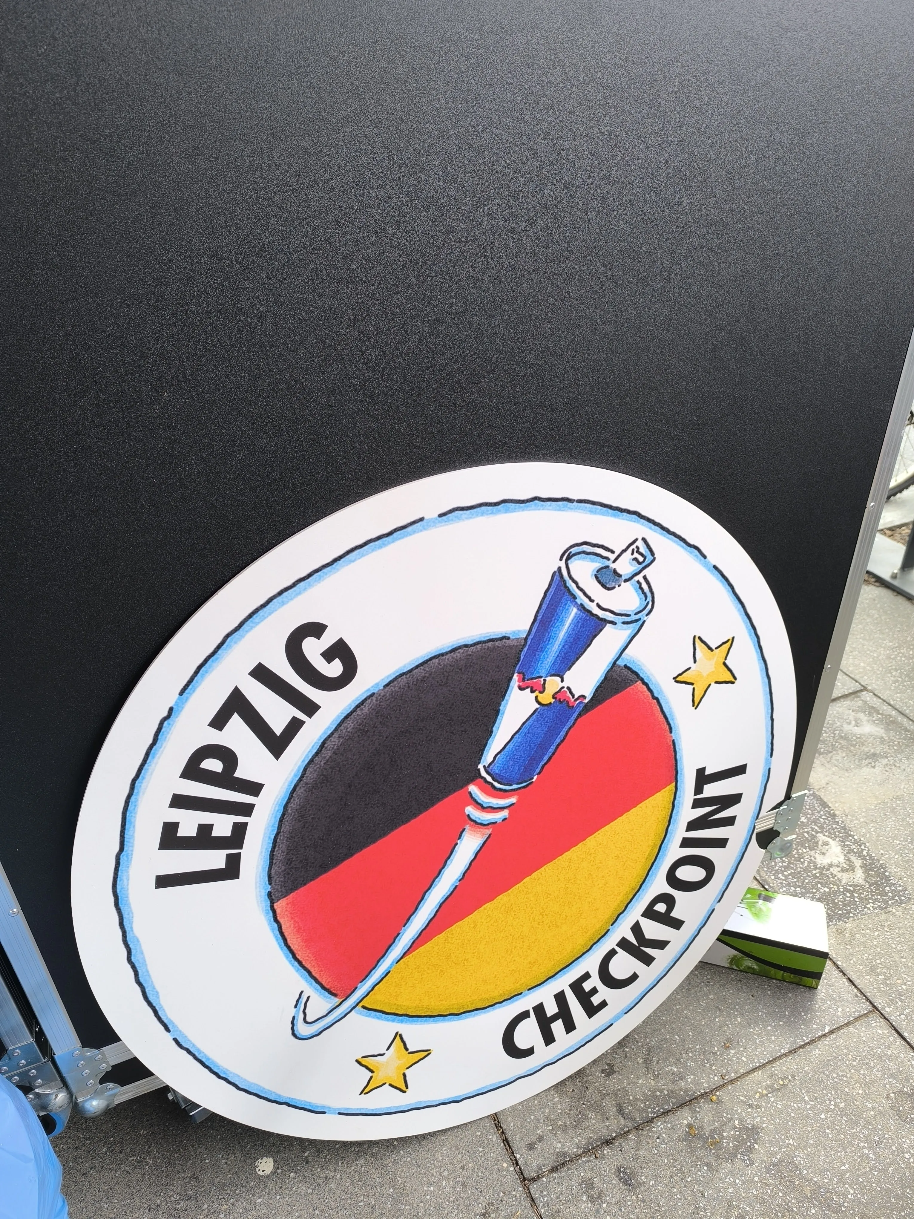 Welcome sign to Leipzig in Germany