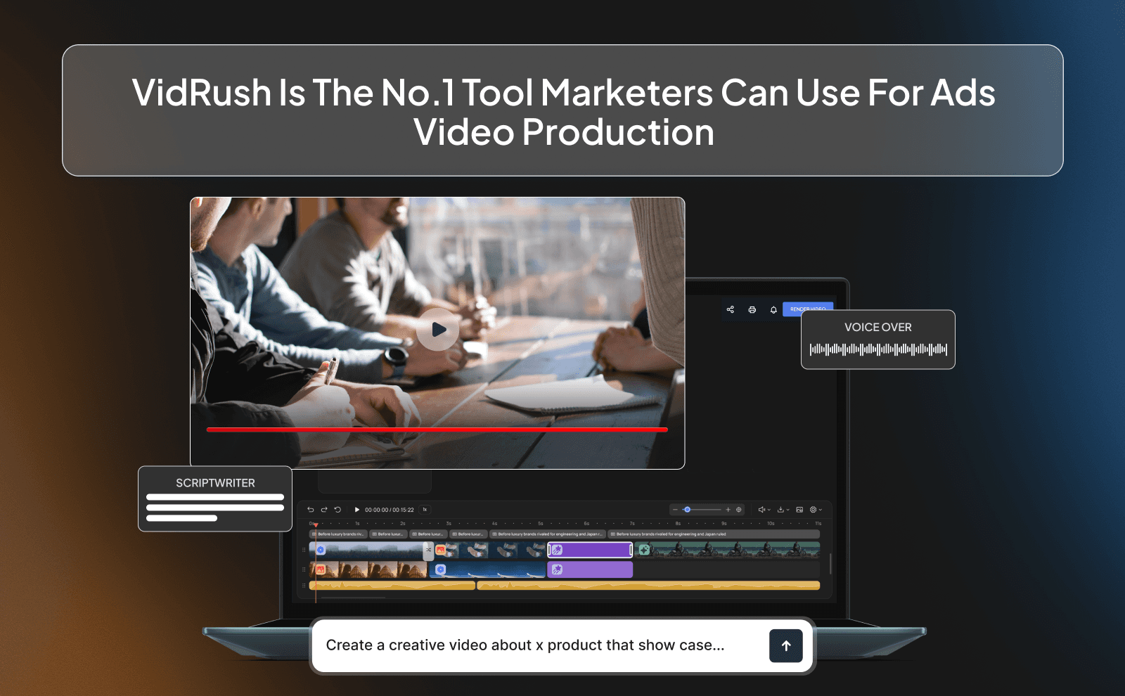 VidRush is the No.1 tool marketers can use for ads video production