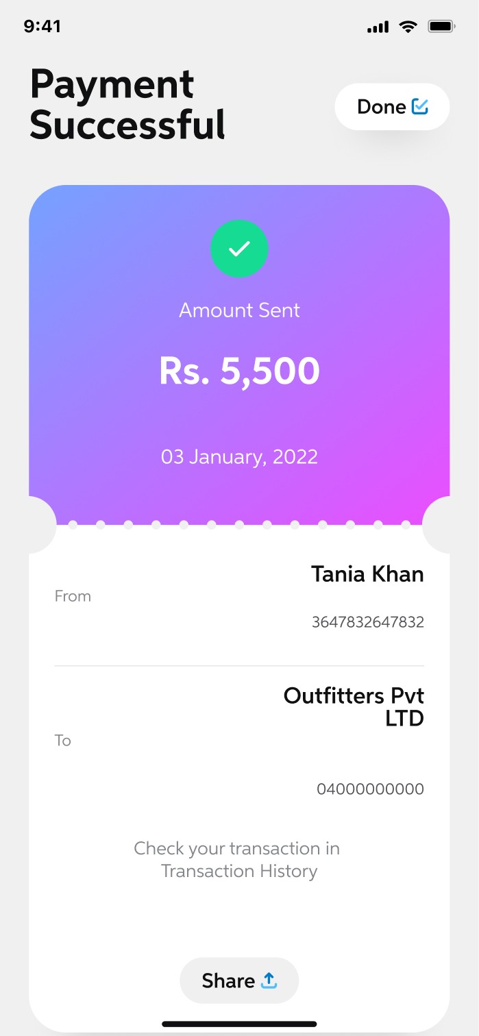 Payment Screen UBL