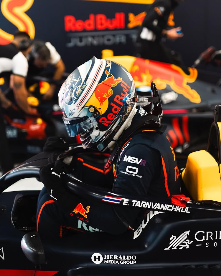 Enzo Tarnvichkul sitting inside his car at the final race of the Euro3 Championship in Barcelona