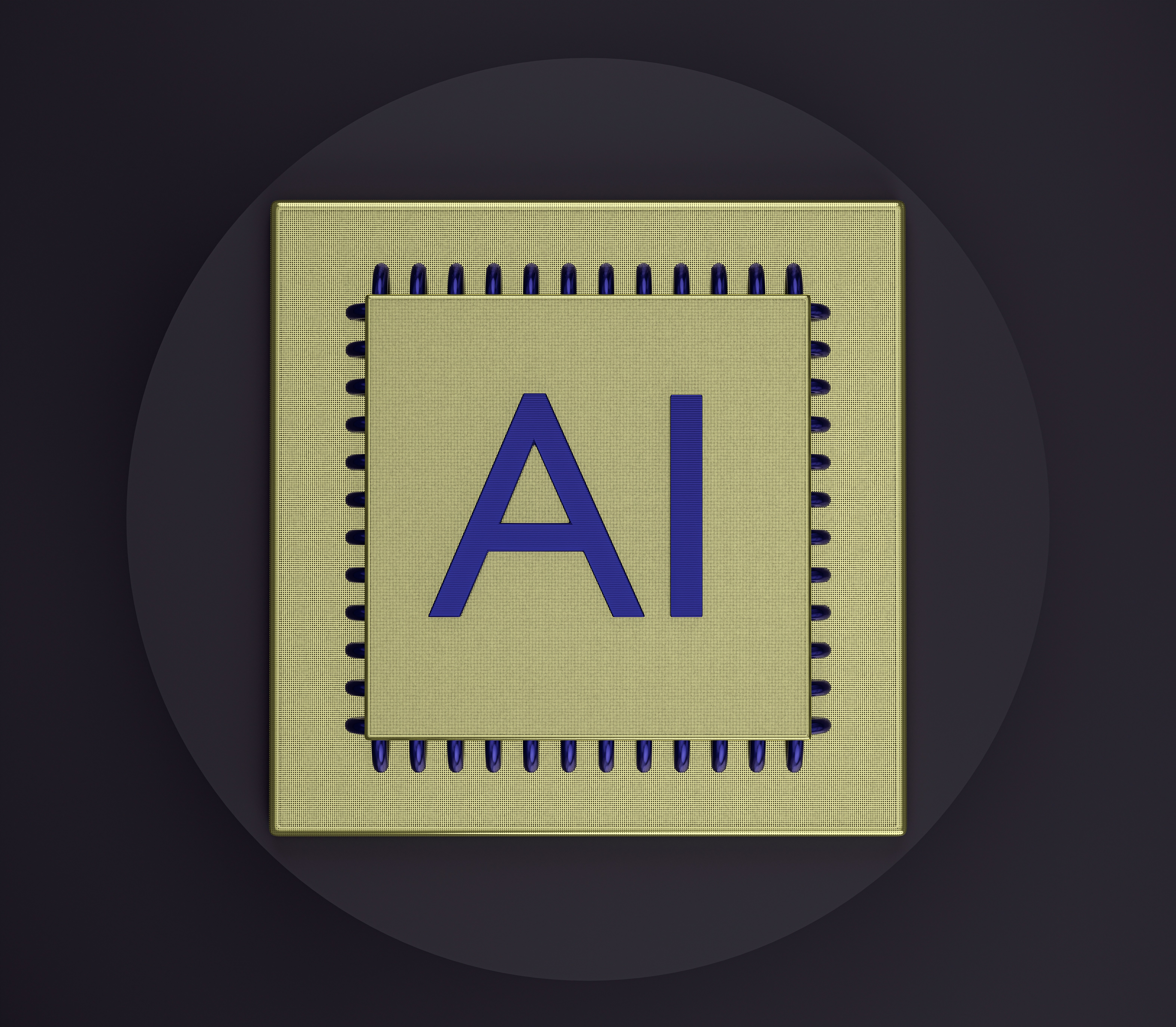 A computer chip with the letter a on it