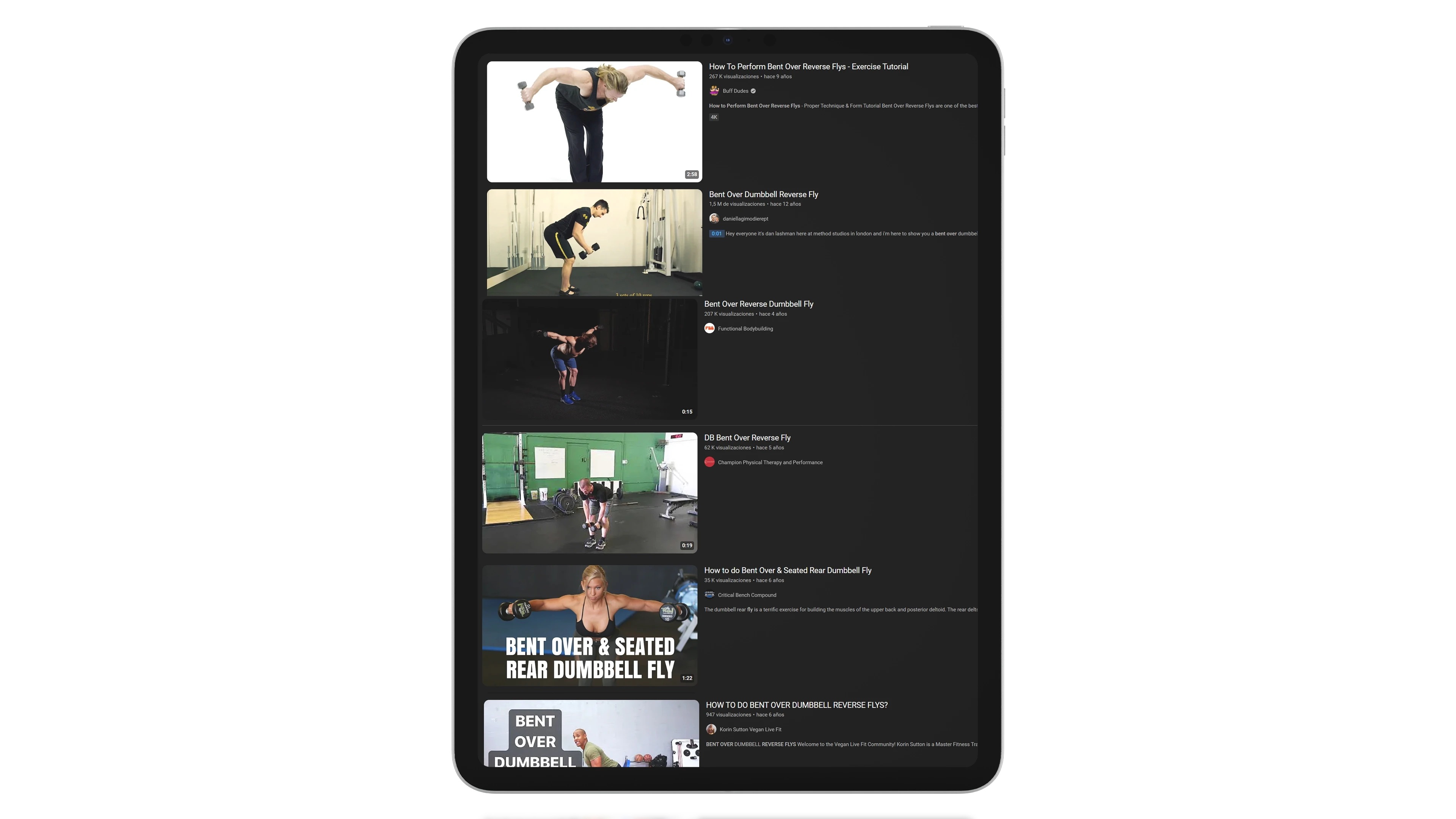 Exercise library screenshot