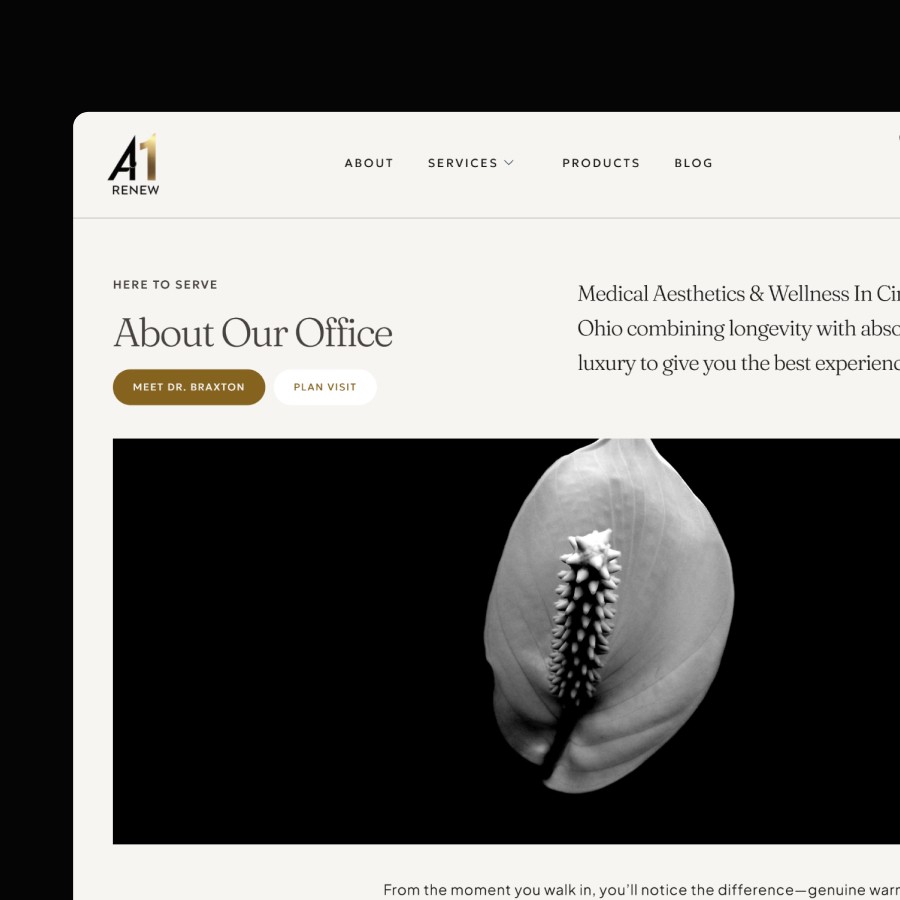 screen shot of A1Renew website