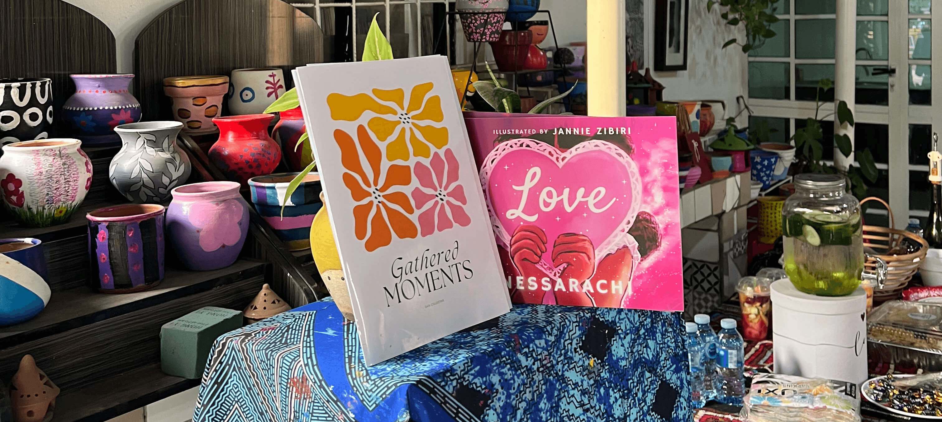 White plate with roasted chicken served in a golden sauce with herbs and capers, placed on a terrazzo tabletop in sunlight.