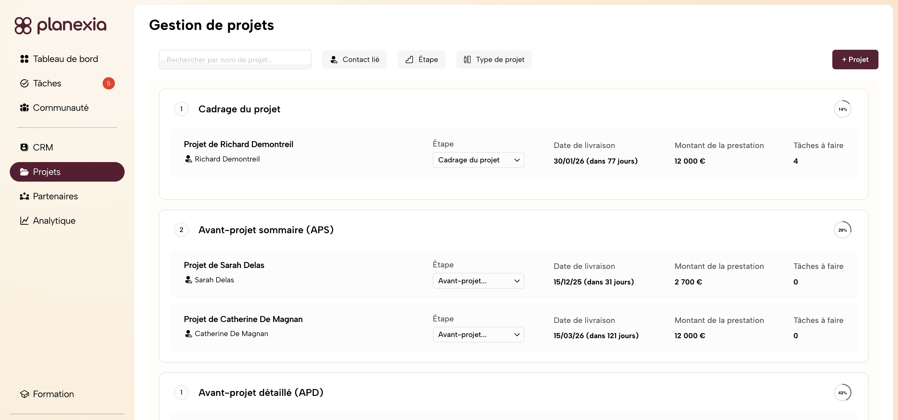 Planexia Dashboard UI