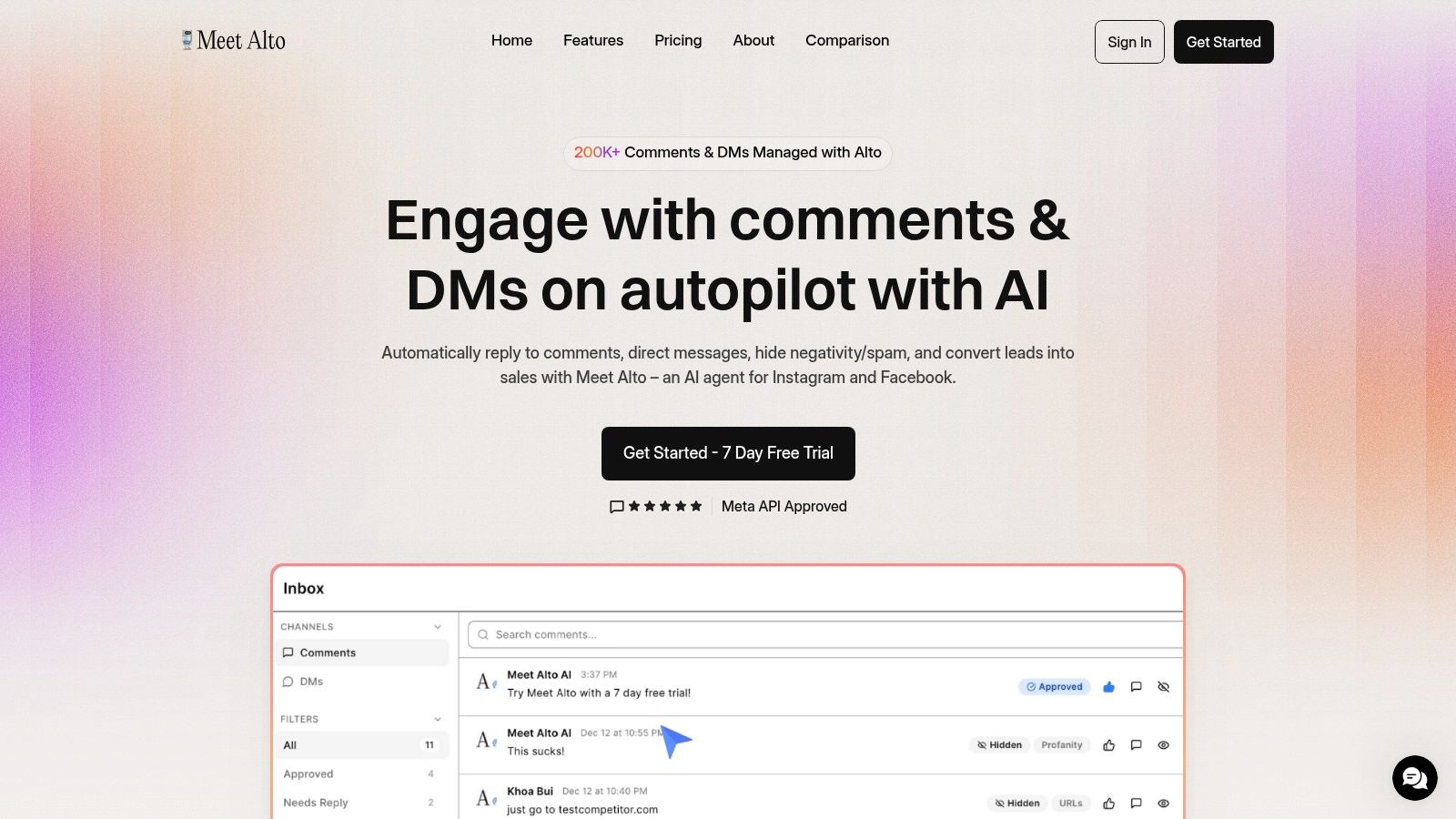 Meet Alto AI social inbox for sentiment analysis