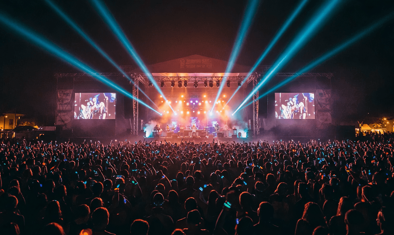 Young man in asks a question into a conference mic.
