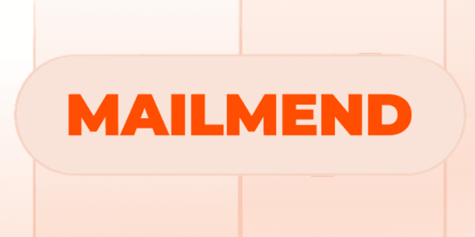 MAILMEND in bold orange text on a soft pink background, representing the brand's email marketing tool.