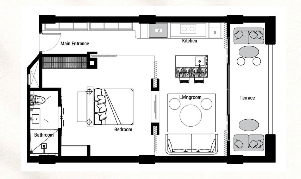 Ocean-view apartment in Kiara Beachfront complex, Nusa Dua