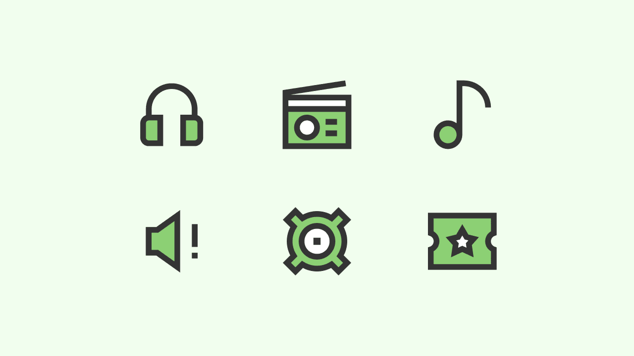 Sharp Duo Music Icon Set