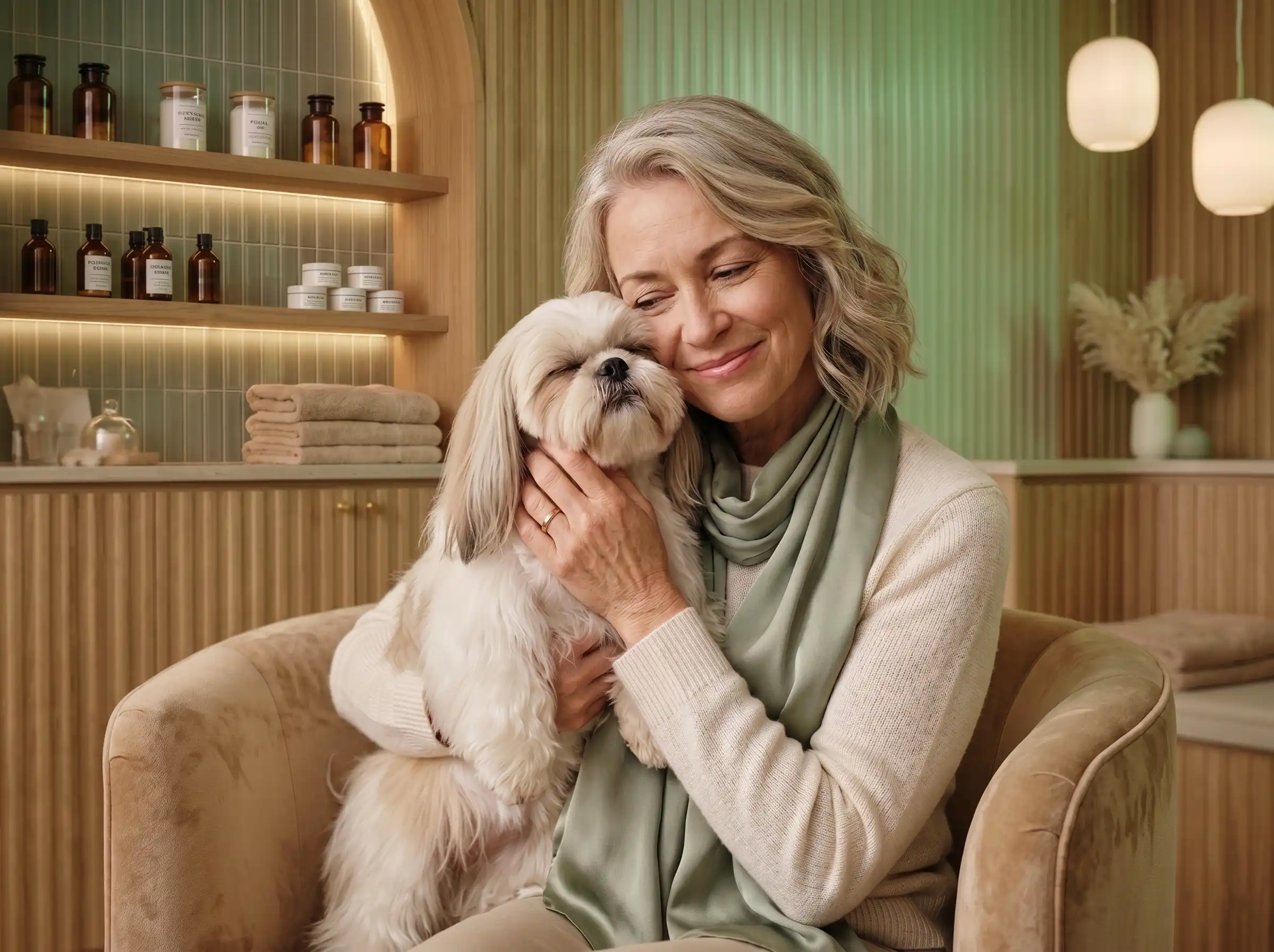 Portrait of a pet grooming customer