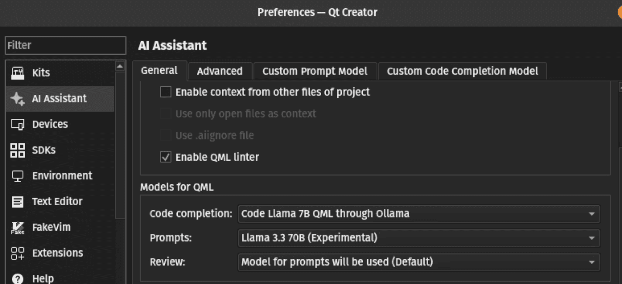 Qt General Preferences
