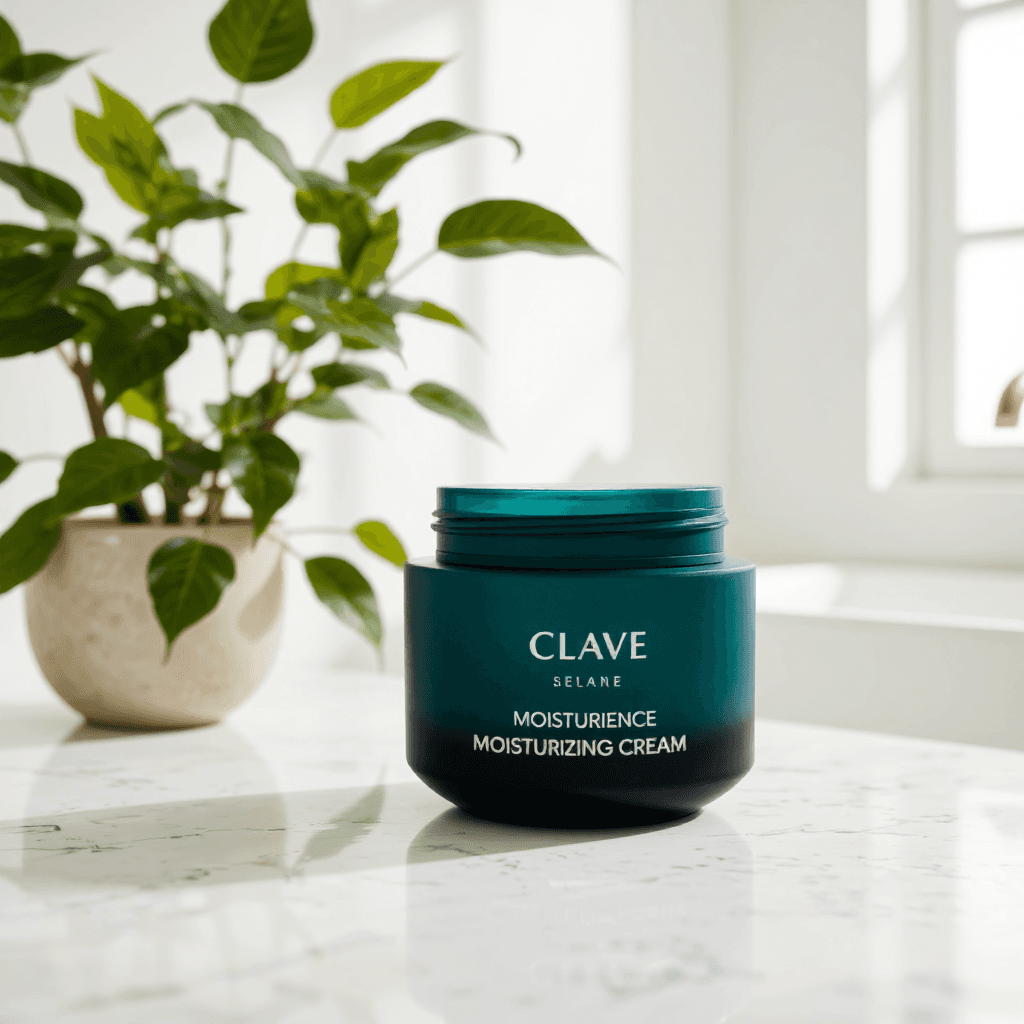 product photography of a jar of moisturizing cream