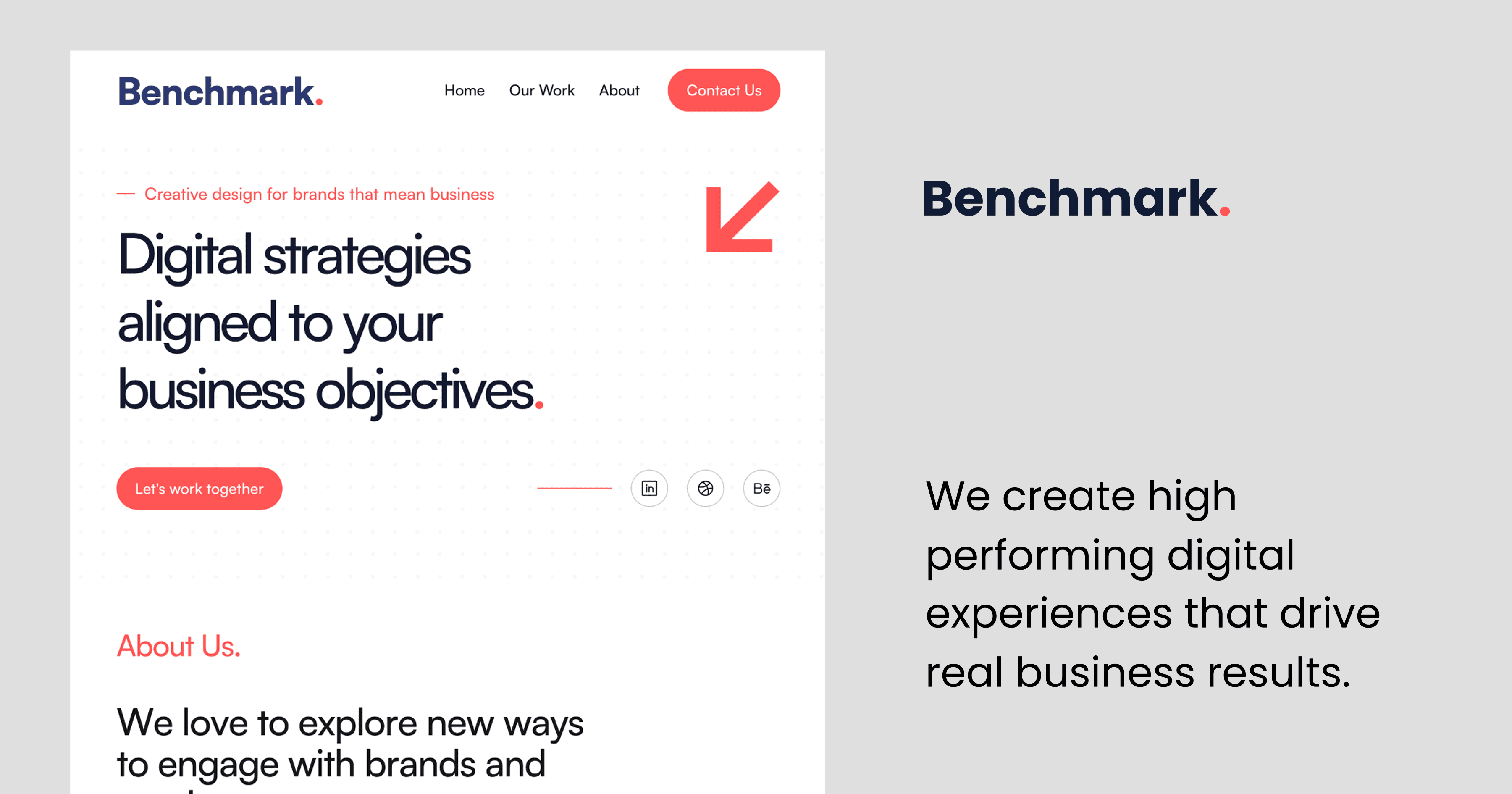 benchmark website homepage built with Framer
