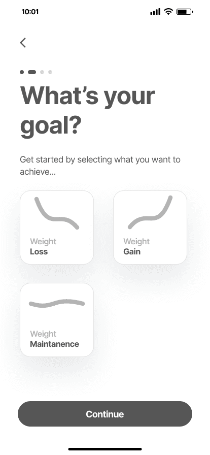 Calorie app - what's your goal 1