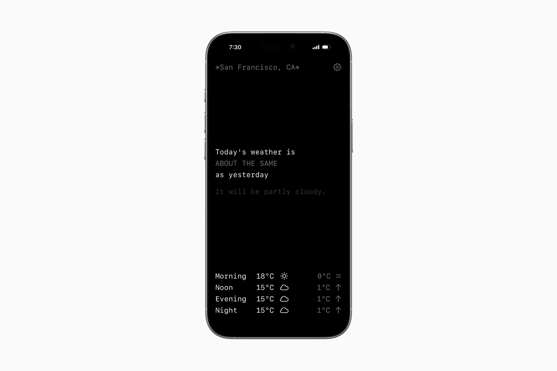 2 phone screens of the Lazy Weather app