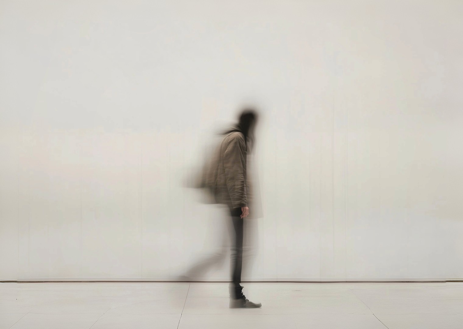 blurred walking figure minimal modern lifestyle photography