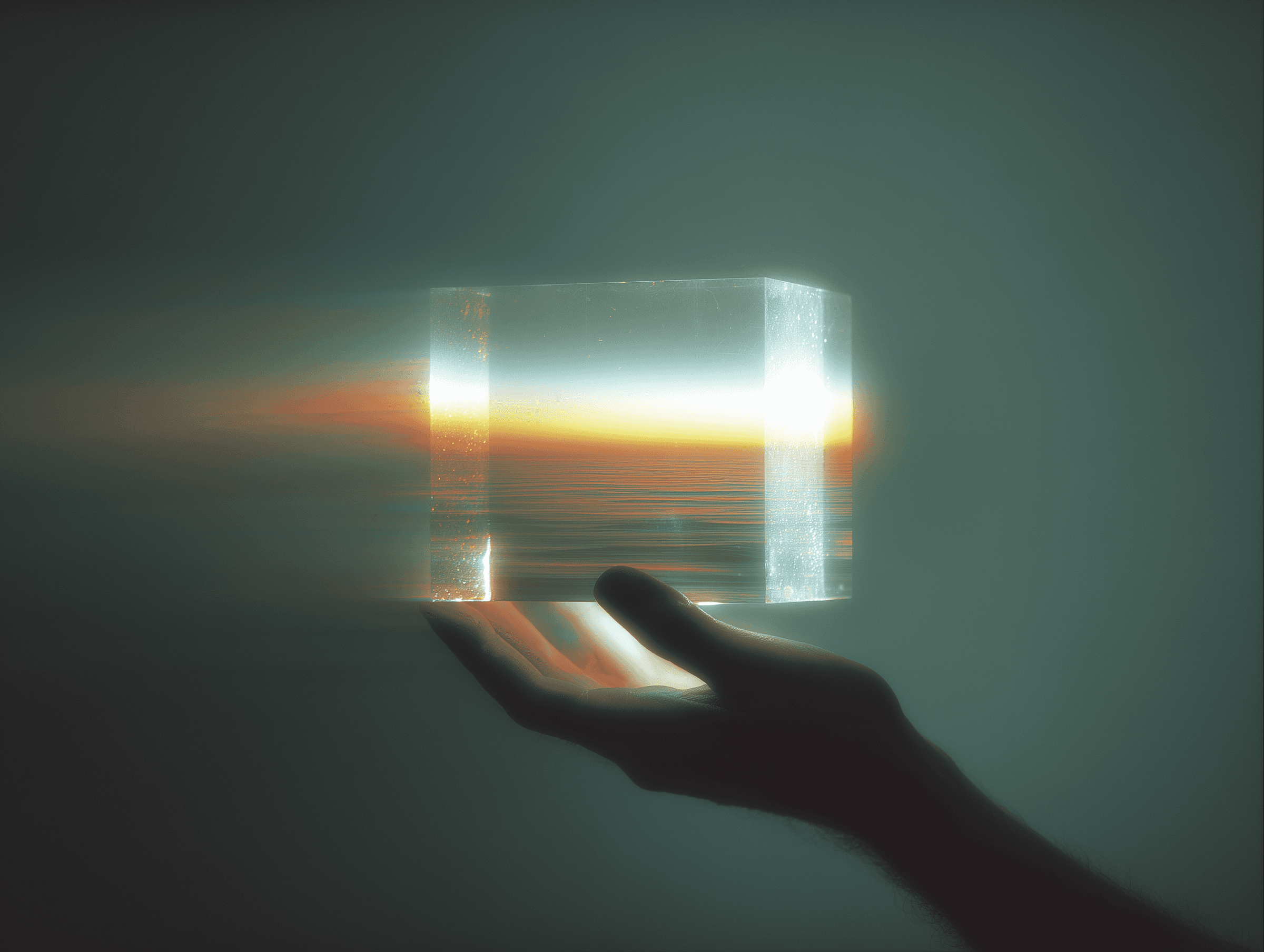 Hand with Glowing Cube