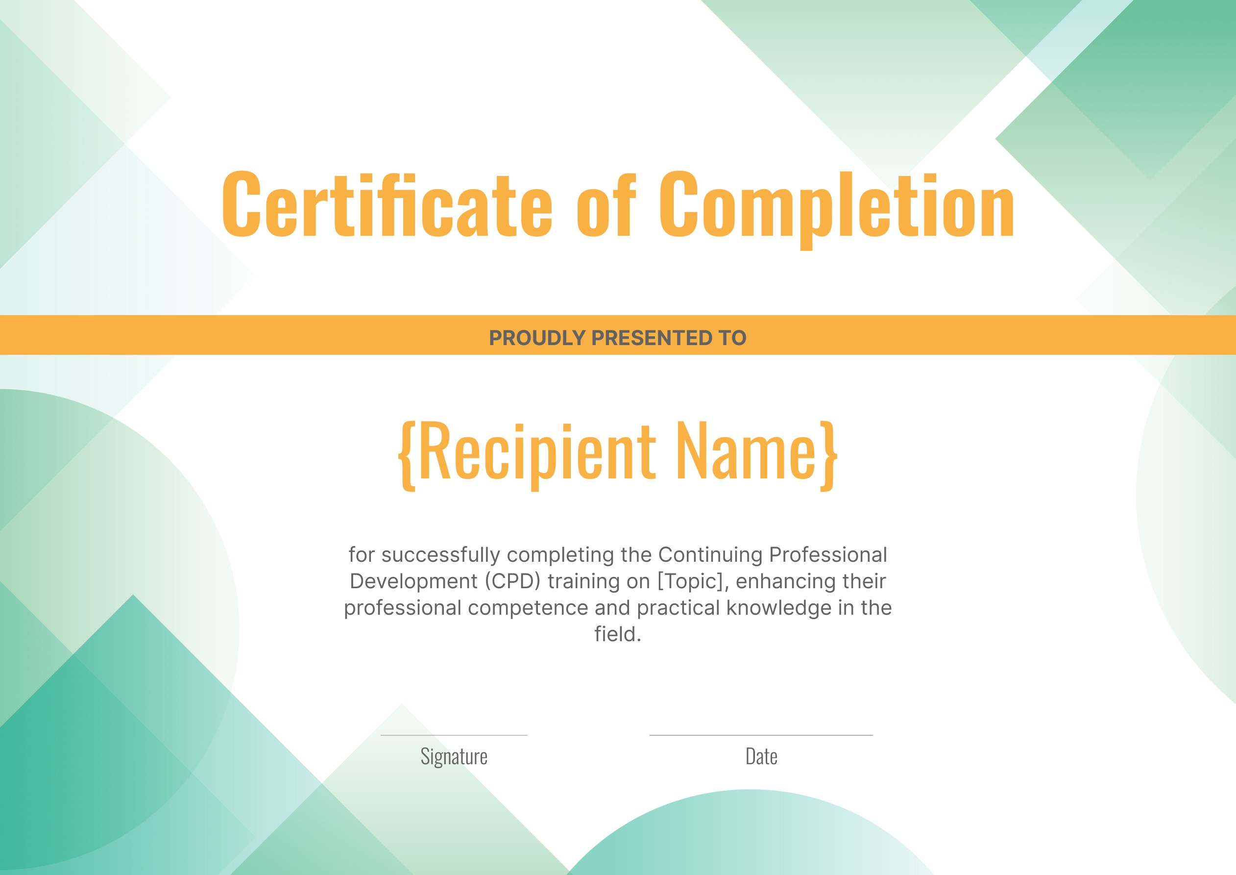 Wauld - Professional and fancy CPD certificate template