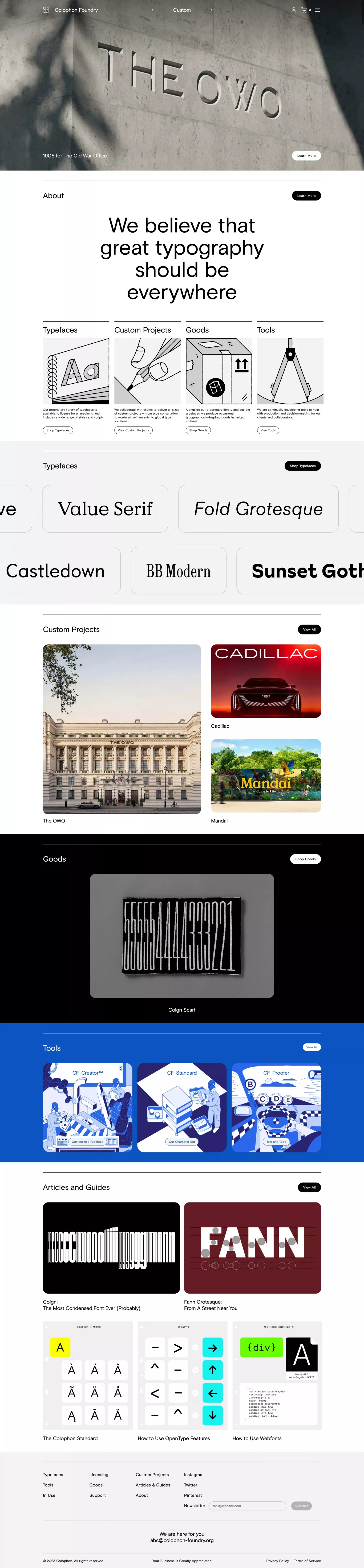 Home portfolio page screenshot showcasing Design and Writing design