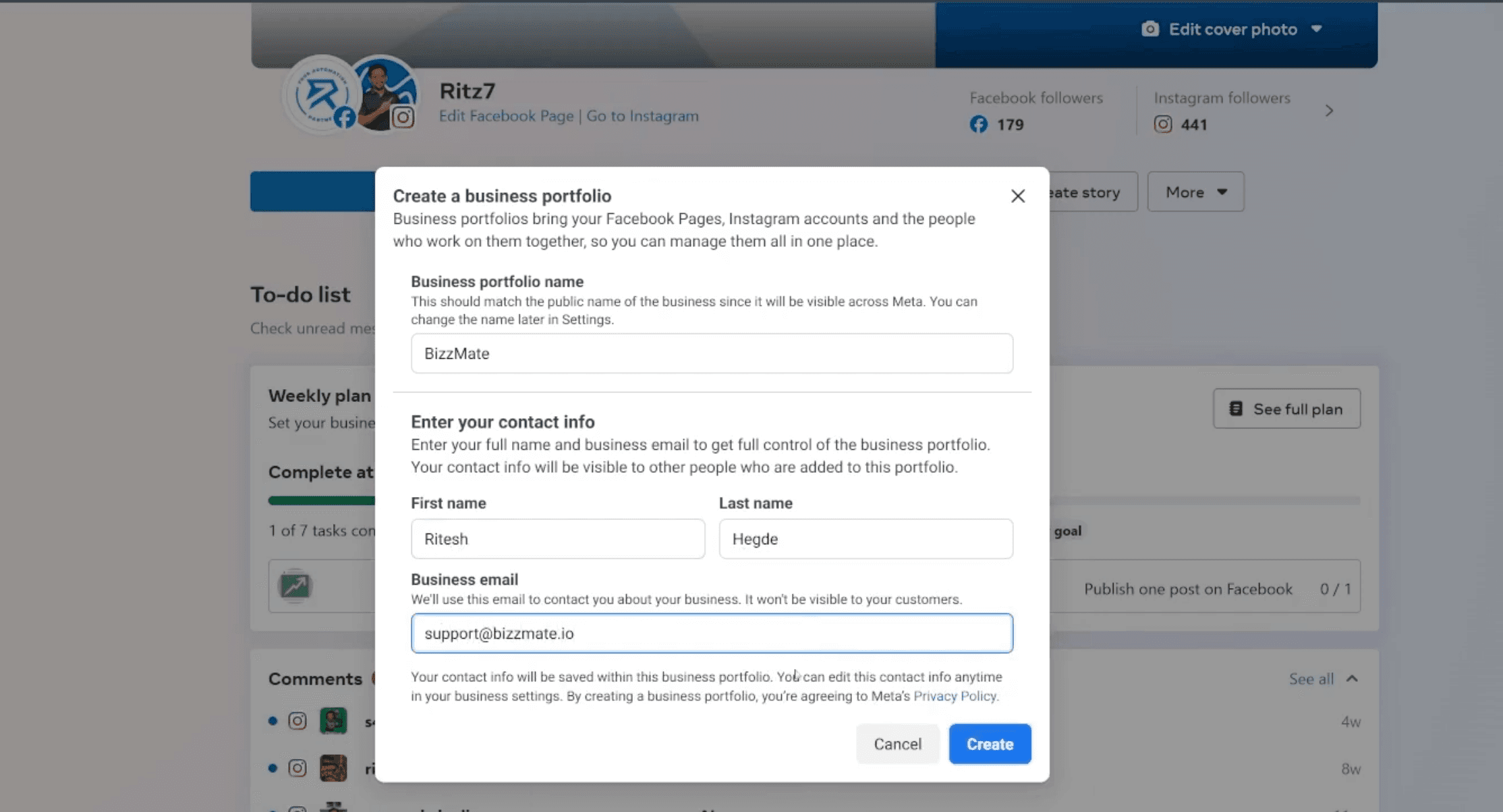 create meta business 