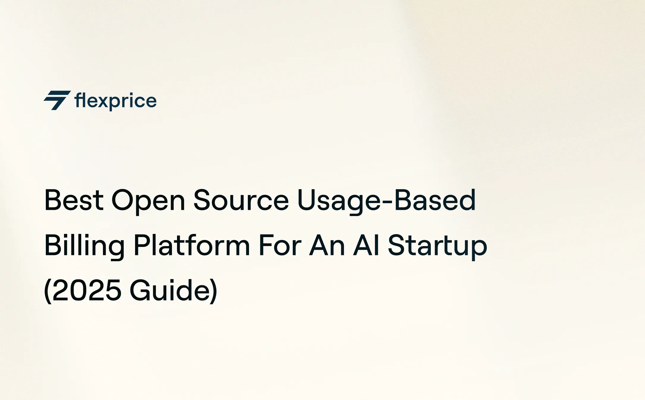 Text slide titled "Best Open Source Usage-Based Billing Platforms For An AI Startup" on a dark background.