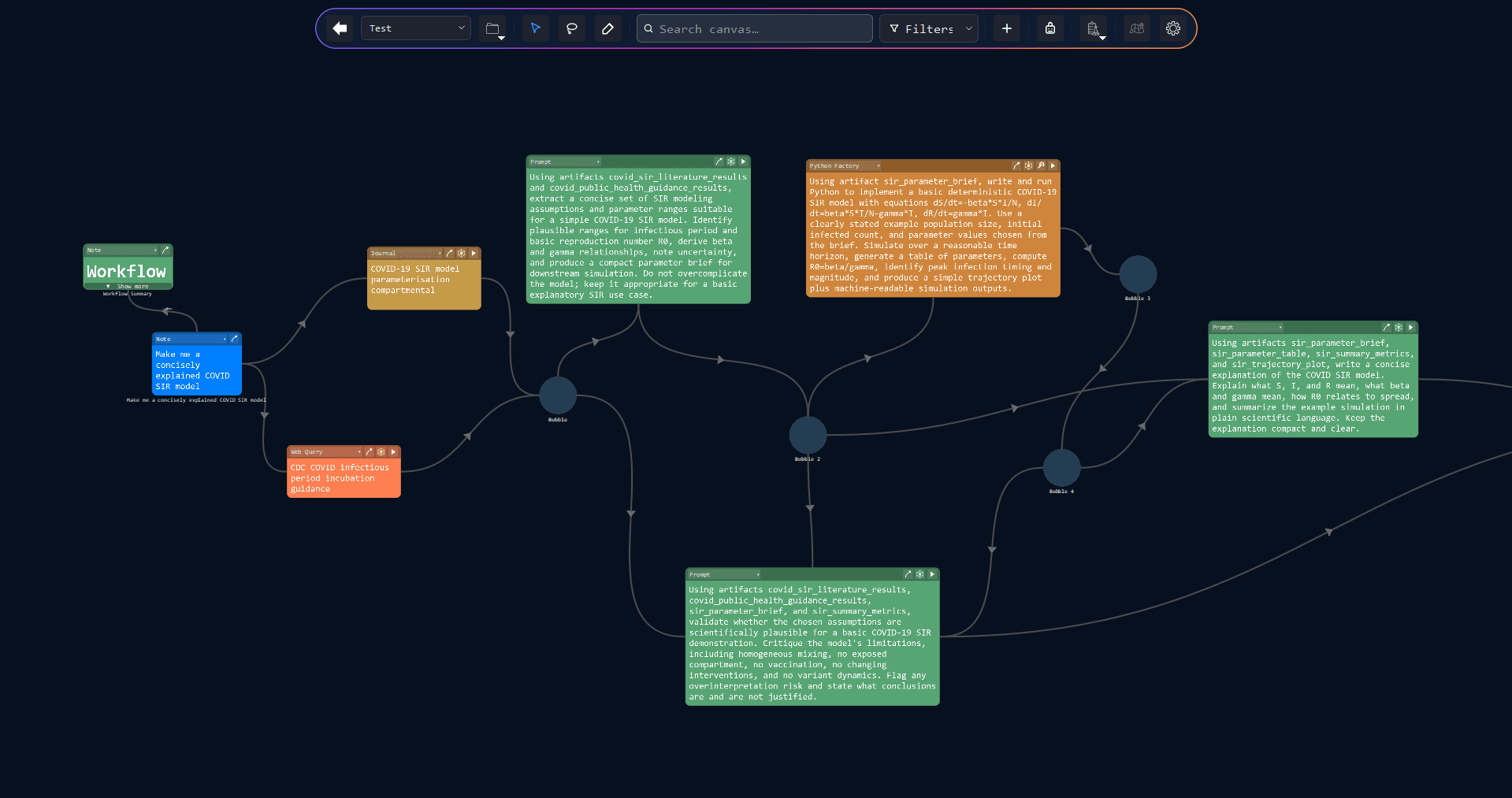 Example workflow image in Amytis platform
