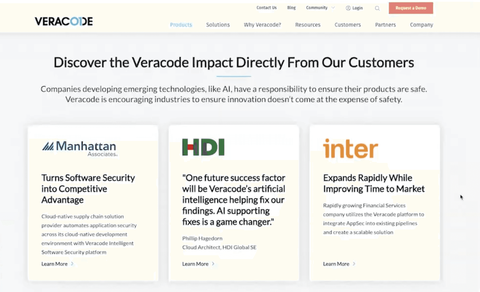 Veracode ABM social proof microsite