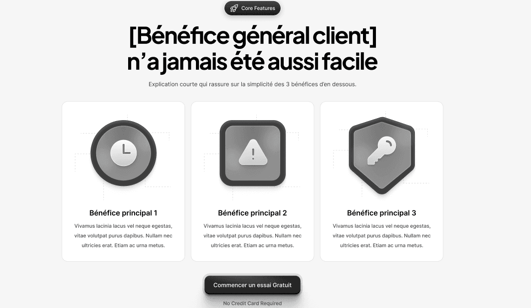 Concept d’une section bénéfices
