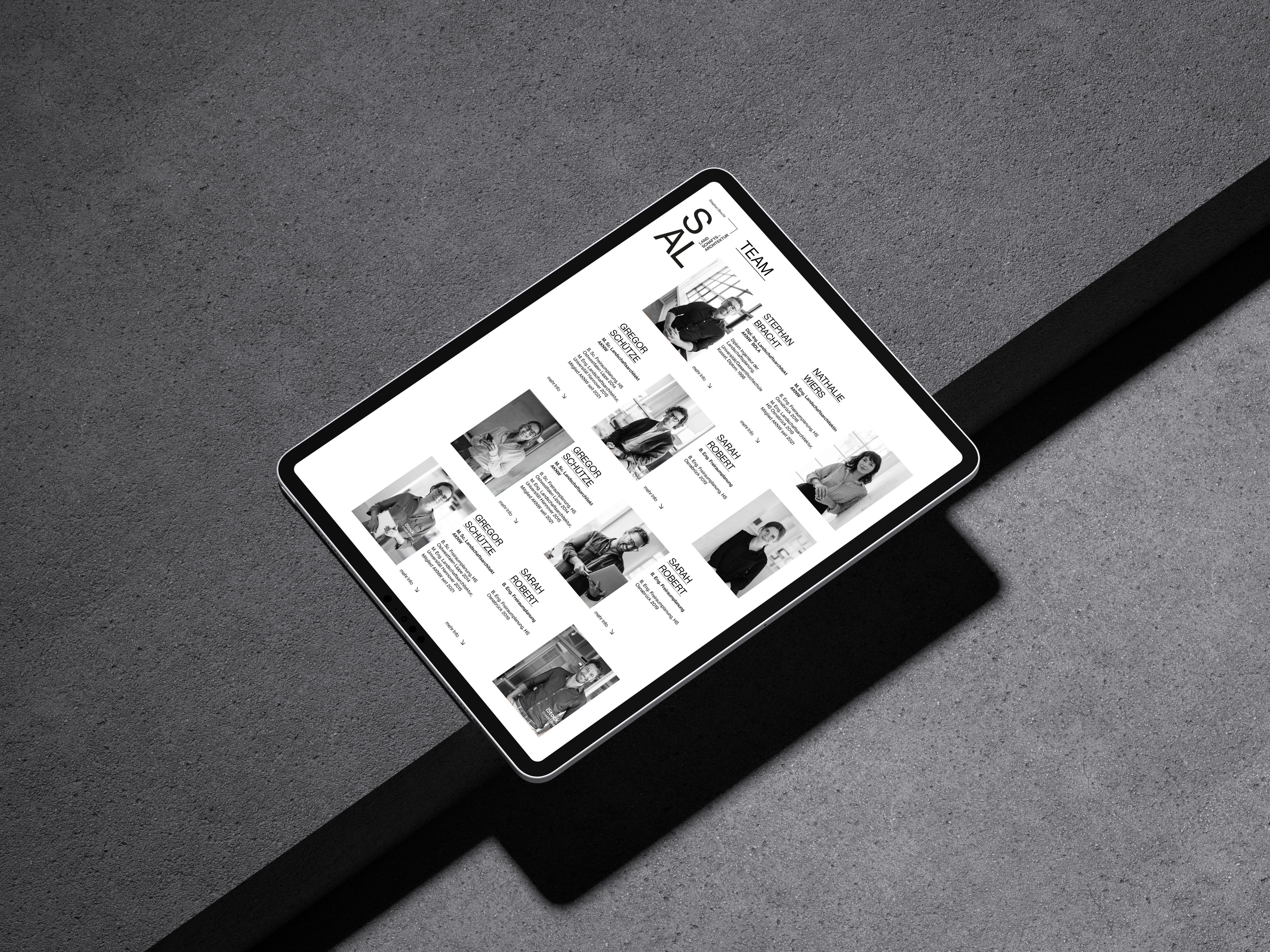 Corporate Design Website für SAL – Geschäftsausstattung mit Planungsbezug