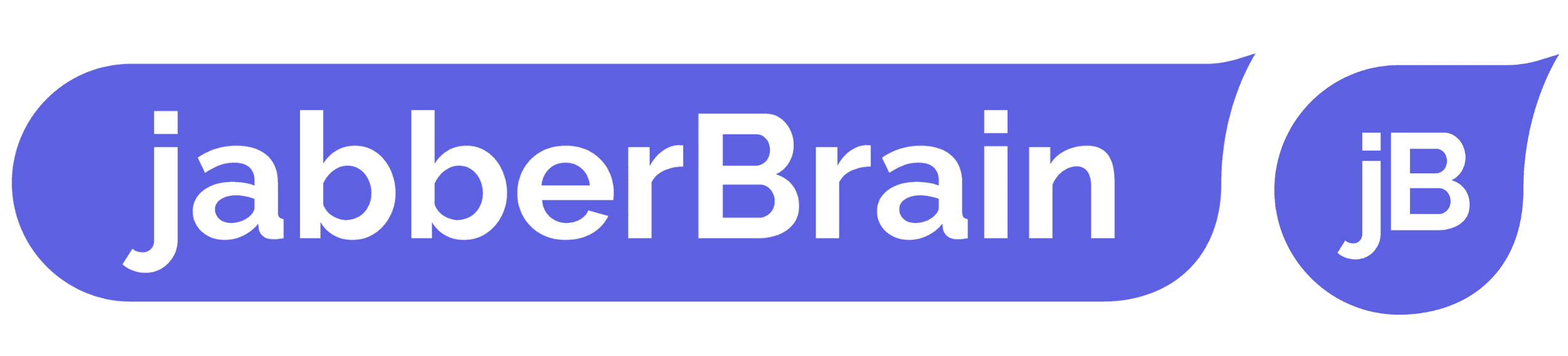 Logo featuring the text "jabberBrain" in a modern font, set against a blue background.