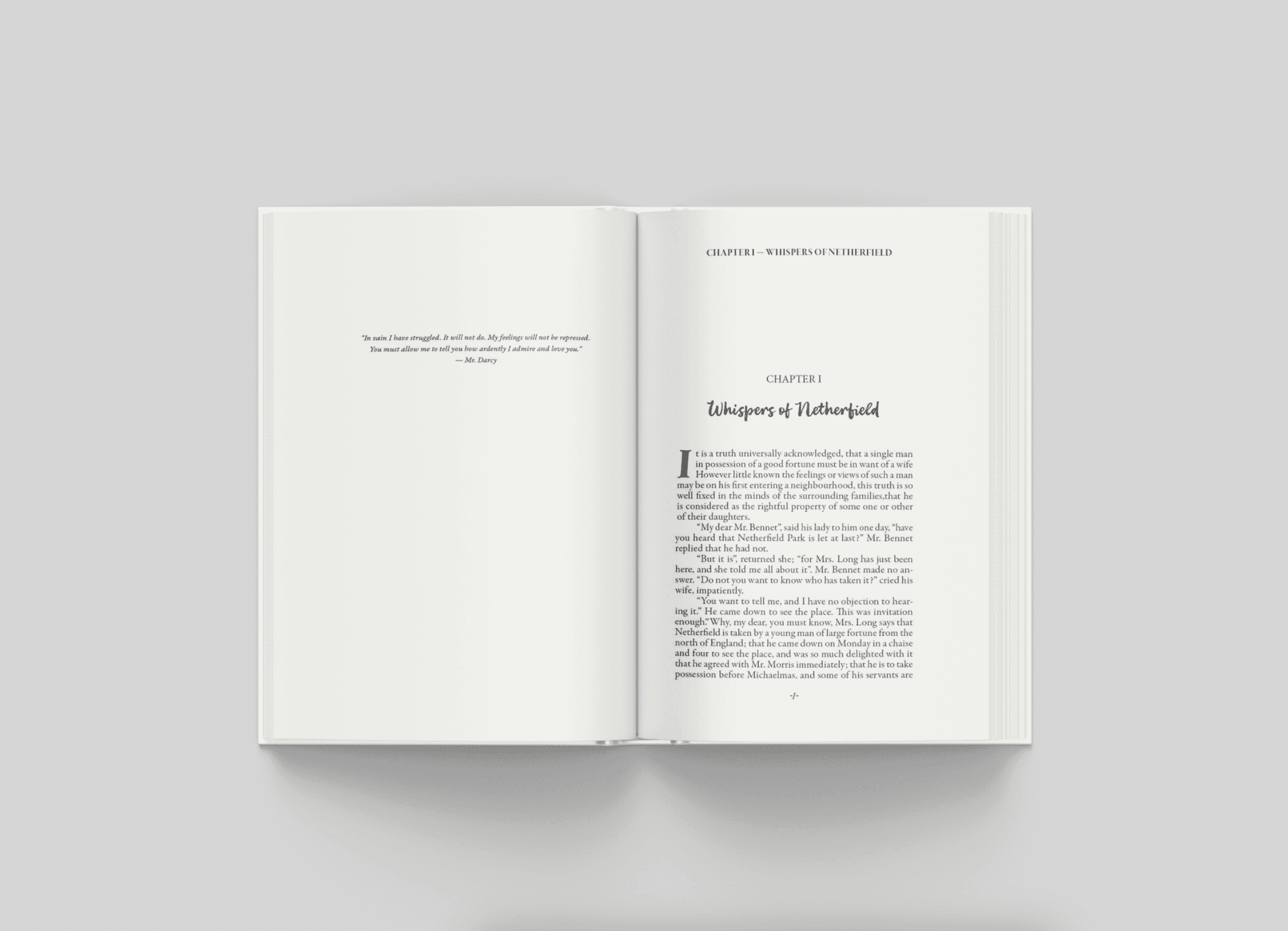 alt="Illustrated Pride and Prejudice book chapter 1"