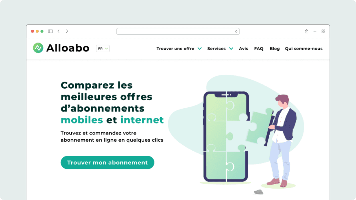 Haut de la page d'acceuil d'Alloabo
