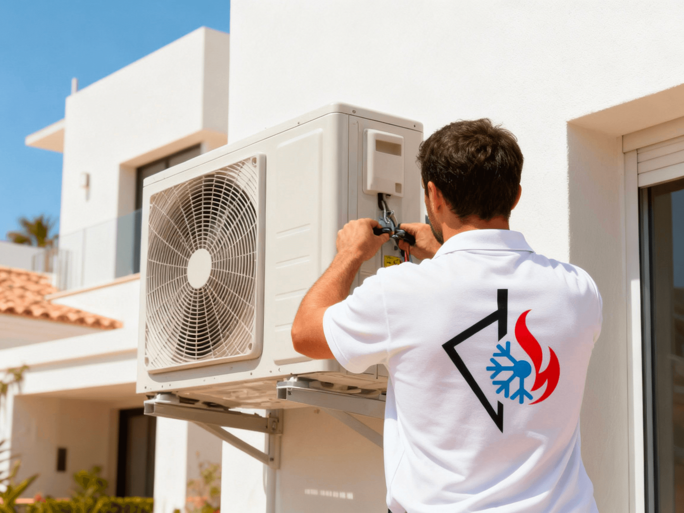 illustration technicien installant une climatisation a ajaccio en corse