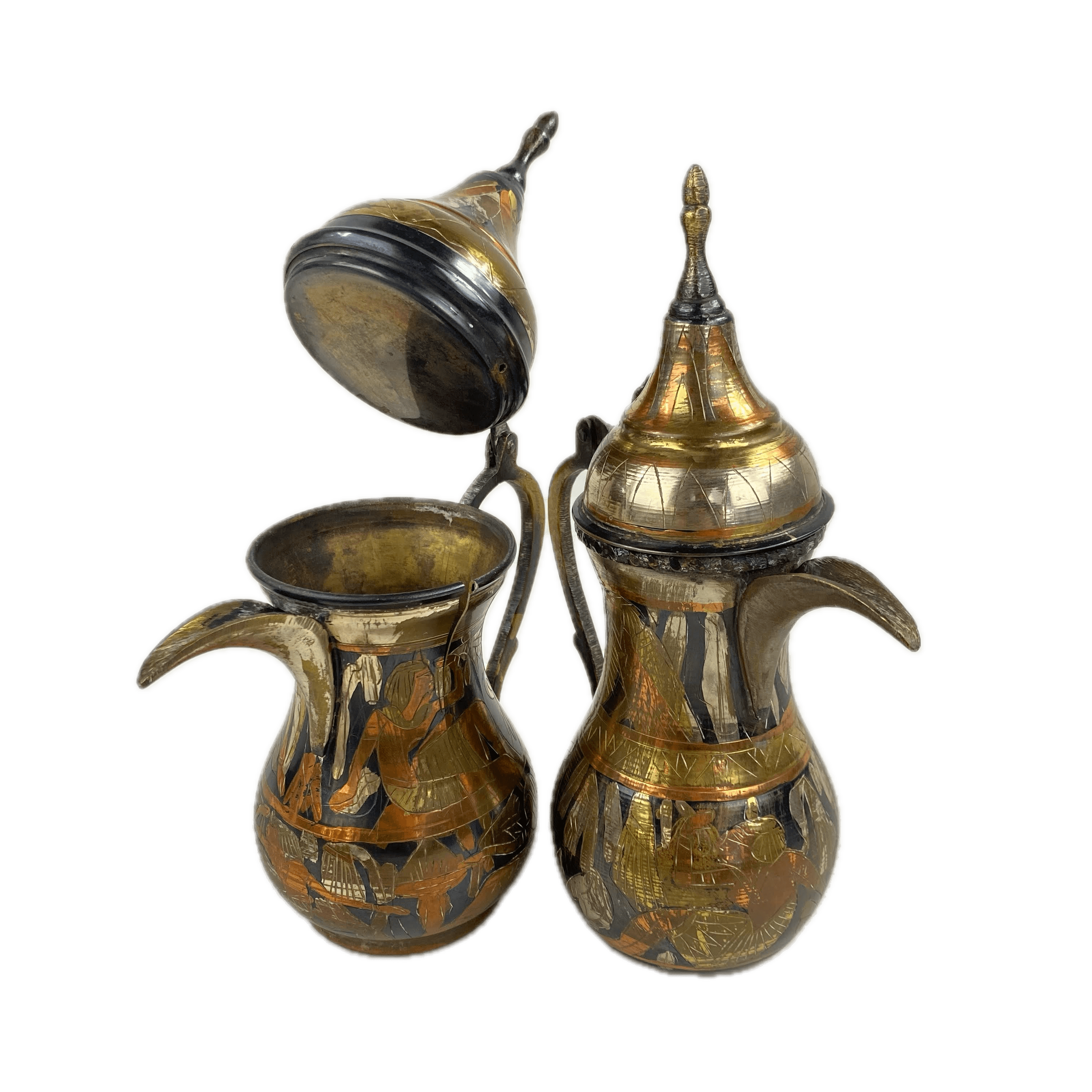 Jarras Cairo Ware Dallah 1940's Latón con Cobre