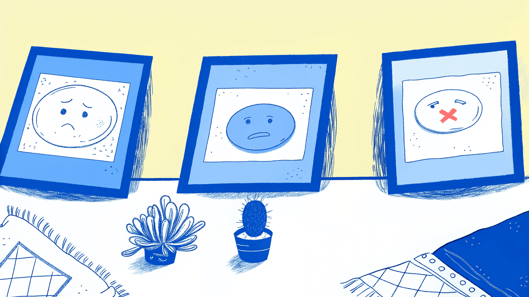 Three speech bubbles showing a spikeball net pun, a groan-smile reaction, and a crossed-out failed joke