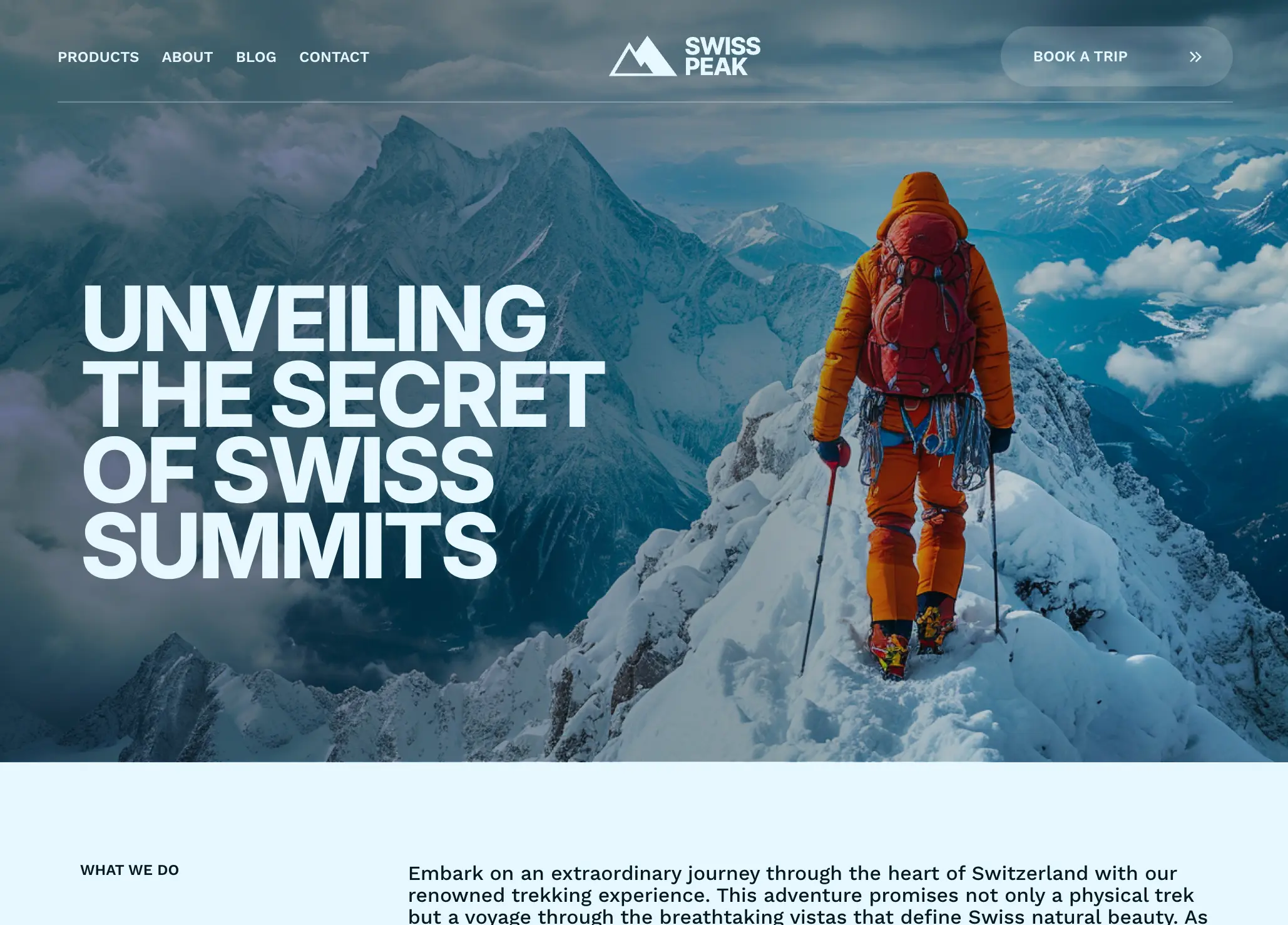 Swiss Peak Hero Section