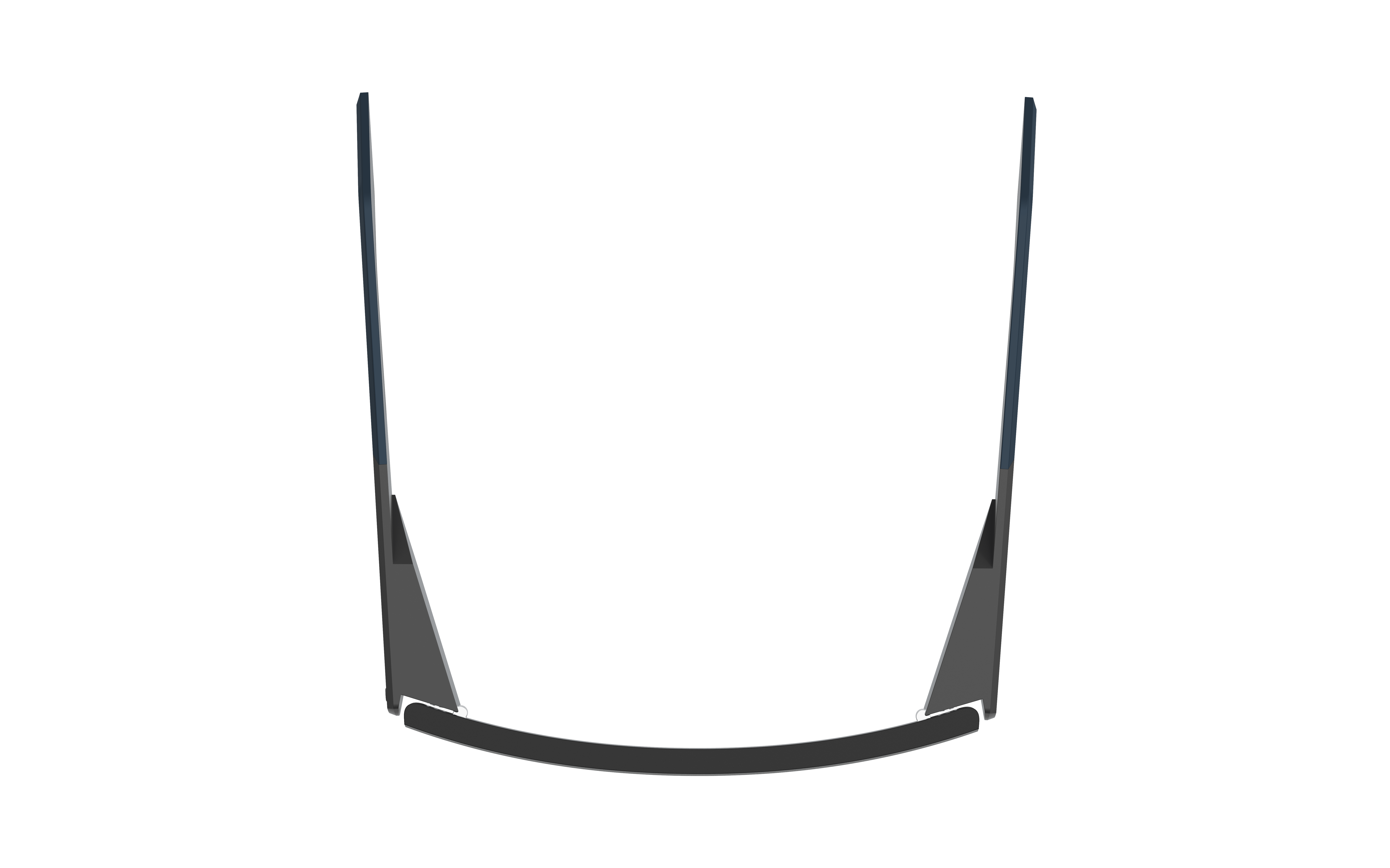 Top view of the Vision 01 AR glasses with the display activated on a transparent background.