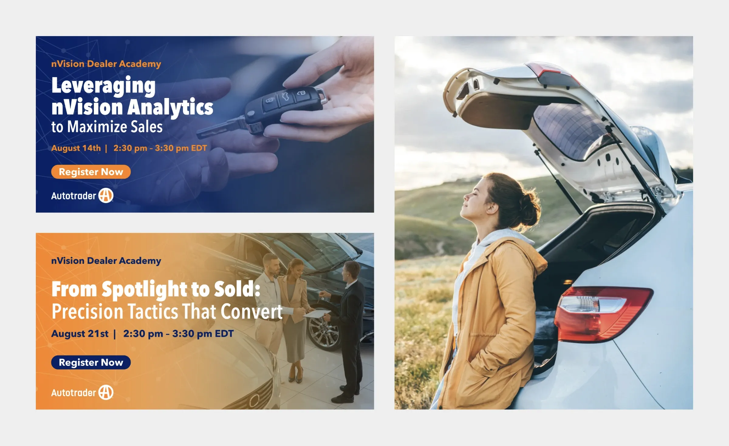 Set of social media post designs for Cox Automotive