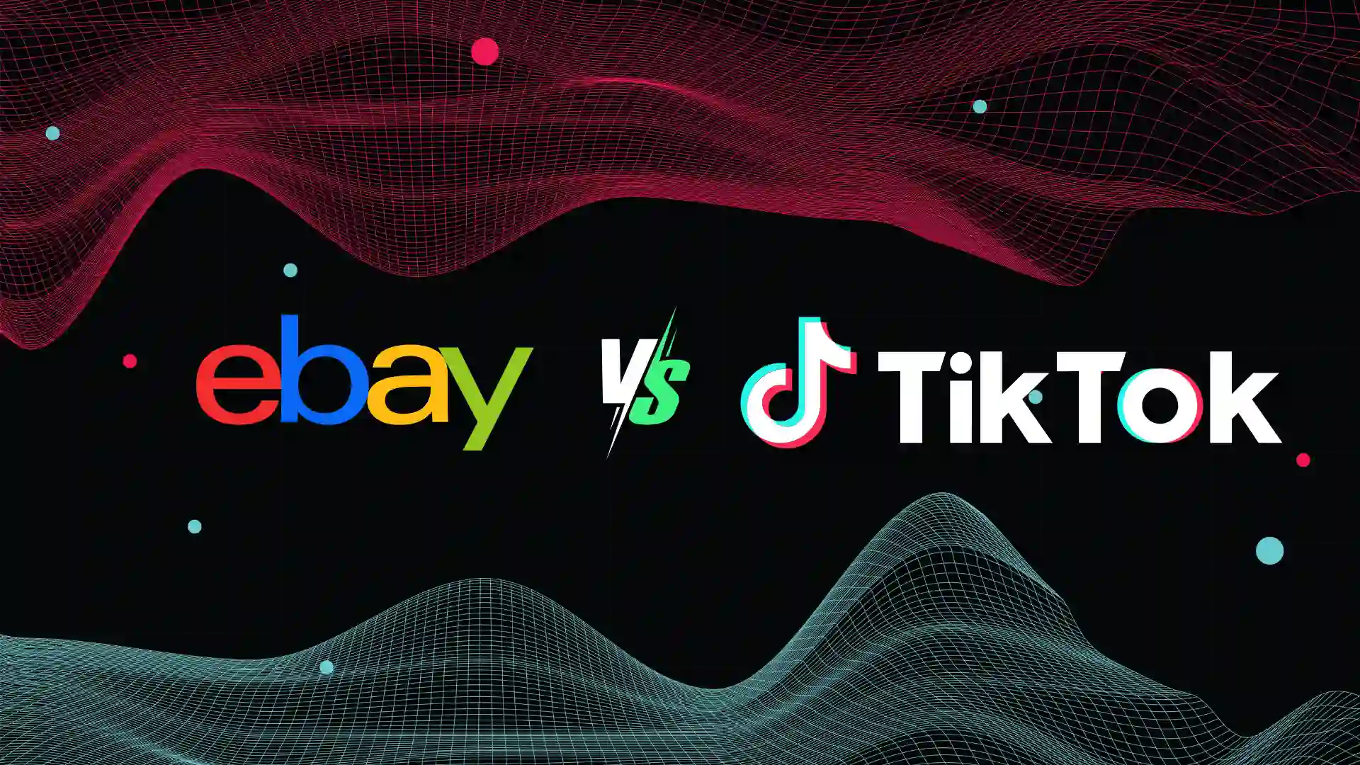 The logos for eBay and TikTok are shown with a "versus" graphic, illustrating the rapid rise of TikTok Shop in e-commerce.