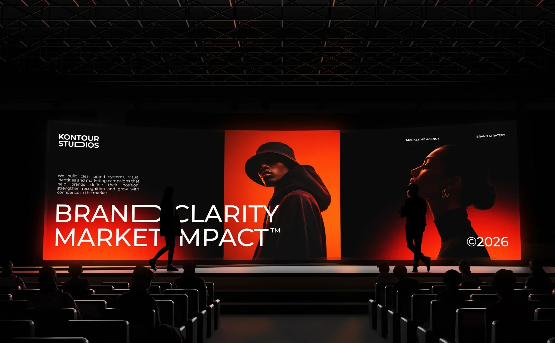 The new identity on the main stage at launch